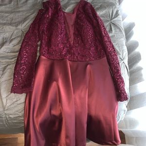 My Michelle long sleeve maroon dress